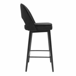 Tabouret De Bar Design En Velours Noir Et Métal H69 Cm BELLEROSE -Canapé Soldes tabouret de bar design en velours noir et metal h69 cm bellerose 51935 62f032e281b2b 1200 675