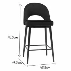 Tabouret De Bar Design En Velours Noir Et Métal H69 Cm BELLEROSE -Canapé Soldes tabouret de bar design en velours noir et metal h69 cm bellerose 51935 62f033ae18396 1200 675