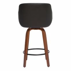 Tabouret De Bar Design Noir Et Bois Foncé H65 Cm LUCIEN -Canapé Soldes tabouret de bar design noir et bois fonce h65 cm lucien 49840 6153358902409 1200 675