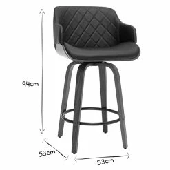 Tabouret De Bar Design Noir Et Bois Foncé H65 Cm LUCIEN -Canapé Soldes tabouret de bar design noir et bois fonce h65 cm lucien 49840 619d10c66a530 1200 675