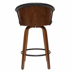 Tabouret De Bar Design Pivotant Noir Et Bois Foncé H65cm ALBIN -Canapé Soldes tabouret de bar design pivotant noir et bois fonce h65cm albin 49319 60b8a649ab185 1200 675