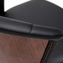 Tabouret De Bar Design Pivotant Noir Et Bois Foncé H65cm ALBIN -Canapé Soldes tabouret de bar design pivotant noir et bois fonce h65cm albin 49319 60b8a671711a9 1200 675