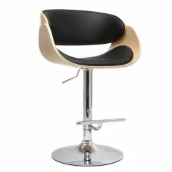 Tabouret De Bar Design Réglable Noir Et Bois Clair BENT -Canapé Soldes tabouret de bar design reglable noir et bois clair bent 40342 5bbcc5fc0292f 1200 675