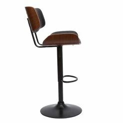 Tabouret De Bar Design Réglable Noir Et Bois Foncé BASILE -Canapé Soldes tabouret de bar design reglable noir et bois fonce basile 49843 61557774e744f 1200 675