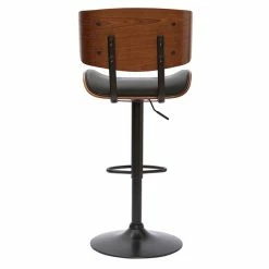 Tabouret De Bar Design Réglable Noir Et Bois Foncé BASILE -Canapé Soldes tabouret de bar design reglable noir et bois fonce basile 49843 61557777c0b6a 1200 675