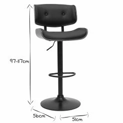 Tabouret De Bar Design Réglable Noir Et Bois Foncé BASILE -Canapé Soldes tabouret de bar design reglable noir et bois fonce basile 49843 619d140c31122 1200 675