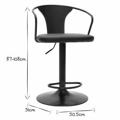 Tabouret De Bar Industriel Réglable Noir BECKETT -Canapé Soldes tabouret de bar industriel reglable noir beckett 49847 619d1785bf0bd 1200 675