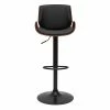 Tabouret De Bar Relevable Noir Et Bois Foncé VESPER