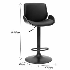 Tabouret De Bar Relevable Noir Et Bois Foncé VESPER -Canapé Soldes tabouret de bar relevable noir et bois fonce vesper 52302 630f1d99ce344 1200 675