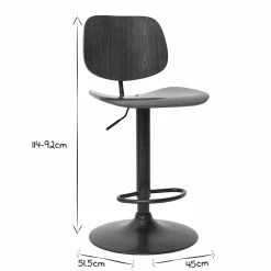 Tabouret De Bar Relevable Noyer Et Métal Noir TOBIAS -Canapé Soldes tabouret de bar relevable noyer et metal noir tobias 52296 62ea9600d8b81 1200 675