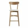 Tabouret De Bar Vintage Bois Clair Et Blanc H65 Cm DOVE