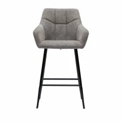 Canapé Soldes -Canapé Soldes tabourets de bar avec sieges matelasses en tissu effet velours texture gris et metal noir h65 cm lot de 2 montero 52274 637379b1b49a4 1200 675