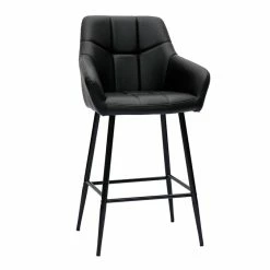 Tabourets De Bar Avec Sièges Matelassés Noirs Et Métal Noir H65 Cm (lot De 2) MONTERO -Canapé Soldes tabourets de bar avec sieges matelasses noirs et metal noir h65 cm lot de 2 montero 52272 6373732fa9a8e 1200 675
