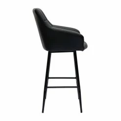 Tabourets De Bar Avec Sièges Matelassés Noirs Et Métal Noir H65 Cm (lot De 2) MONTERO -Canapé Soldes tabourets de bar avec sieges matelasses noirs et metal noir h65 cm lot de 2 montero 52272 63737330e8307 1200 675