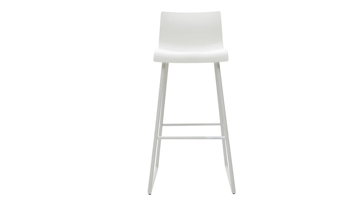 Tabourets De Bar Design Blanc 76 Cm (lot De 2) ONA 4 Tabourets De Bar Design Blanc 76 Cm (lot De 2) ONA – Image 2