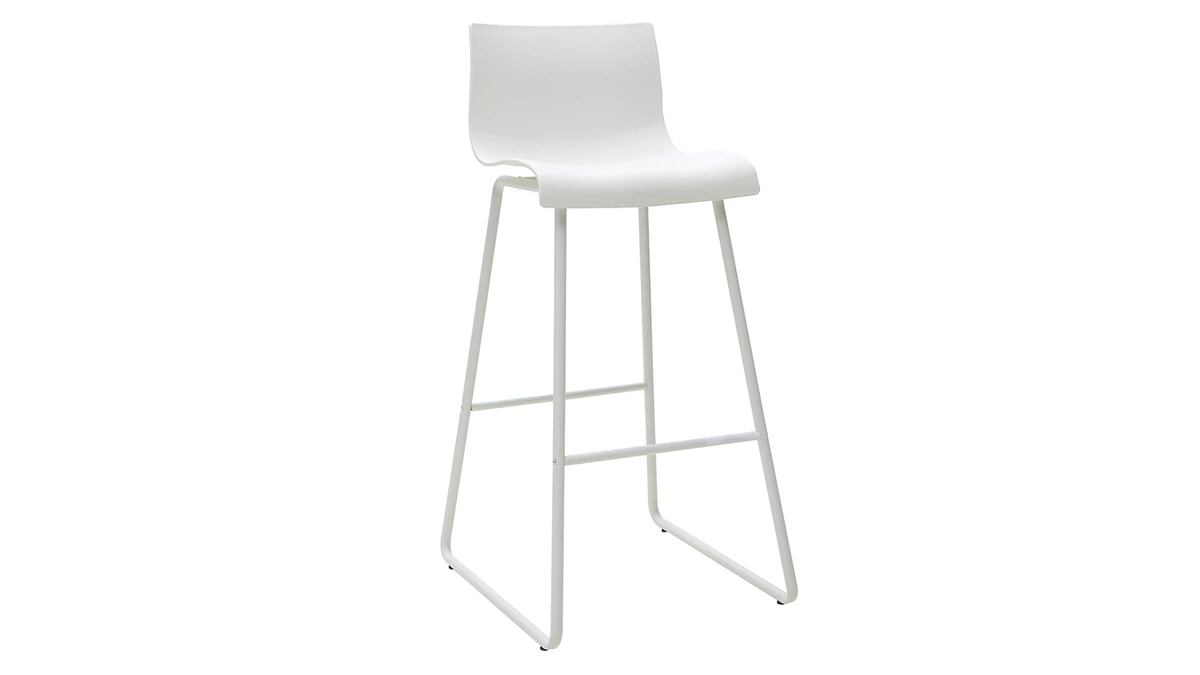 Tabourets De Bar Design Blanc 76 Cm (lot De 2) ONA 5 Tabourets De Bar Design Blanc 76 Cm (lot De 2) ONA – Image 3