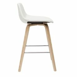 Tabourets De Bar Design Blanc Et Bois Clair H65 Cm (lot De 2) NONIE -Canapé Soldes tabourets de bar design blanc et bois clair h65 cm lot de 2 nonie 52065 62e932c52386c 1200 675