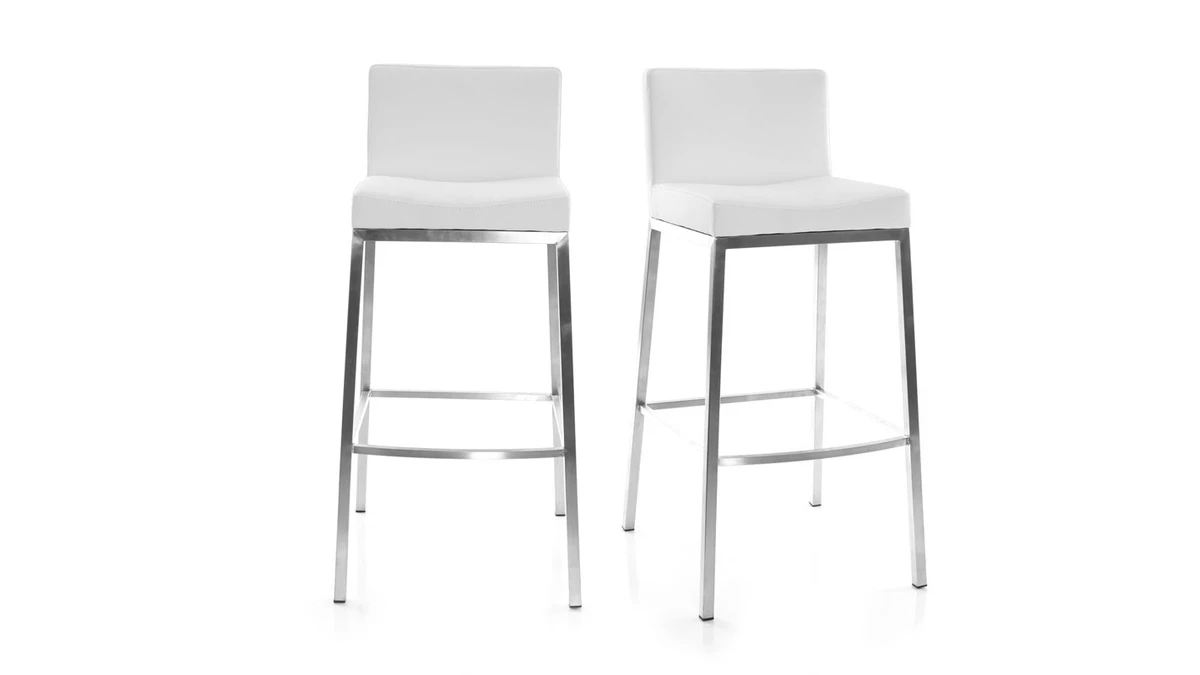 Tabourets De Bar Design Blancs 76 Cm EPSILON (lot De 2) 3 Tabourets De Bar Design Blancs 76 Cm EPSILON (lot De 2)