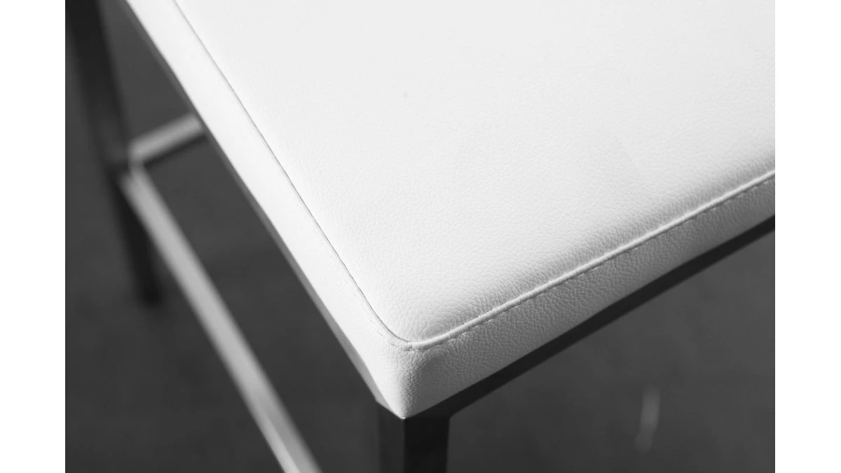 Tabourets De Bar Design Blancs 76 Cm EPSILON (lot De 2) 7 Tabourets De Bar Design Blancs 76 Cm EPSILON (lot De 2) – Image 5