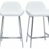 Tabourets De Bar Design Blancs Et Pieds Métal (lot De 2) RINGER