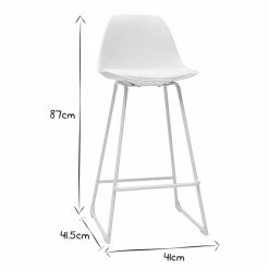 Tabourets De Bar Design Blancs Pieds Métal 65 Cm (lot De 2) FRANZ -Canapé Soldes tabourets de bar design blancs pieds metal 65 cm lot de 2 franz 47161 601285587ca0c 1200 675