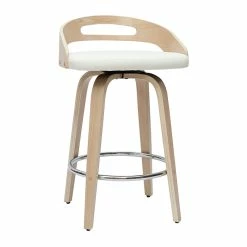 Tabourets De Bar Design Bois Clair Et Polyuréthane Blanc 65cm (lot De 2) MANO -Canapé Soldes tabourets de bar design bois clair et polyurethane blanc 65cm lot de 2 mano 51184 624eaea88b357 1200 675