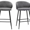 Tabourets De Bar Design En Tissu Effet Velours Gris Et Métal Noir (lot De 2) ROSALIE -Canapé Soldes tabourets de bar design en tissu effet velours gris et metal noir lot de 2 rosalie 52671 63b8495b9fb78 1200 675
