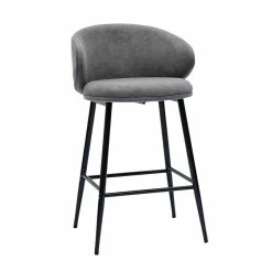 Tabourets De Bar Design En Tissu Effet Velours Gris Et Métal Noir (lot De 2) ROSALIE -Canapé Soldes tabourets de bar design en tissu effet velours gris et metal noir lot de 2 rosalie 52671 63b849637bd09 1200 675