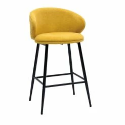 Tabourets De Bar Design En Tissu Effet Velours Jaune Moutarde Et Métal Noir (lot De 2) ROSALIE -Canapé Soldes tabourets de bar design en tissu effet velours jaune moutarde et metal noir lot de 2 rosalie 52672 63ff52ea490ba 1200 675