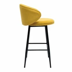 Tabourets De Bar Design En Tissu Effet Velours Jaune Moutarde Et Métal Noir (lot De 2) ROSALIE -Canapé Soldes tabourets de bar design en tissu effet velours jaune moutarde et metal noir lot de 2 rosalie 52672 63ff52ed12e70 1200 675