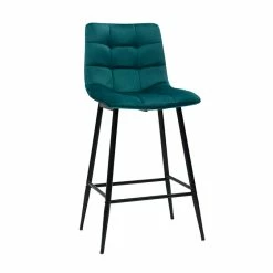Tabourets De Bar Design En Velours Bleu Pétrole H65 Cm (lot De 2) MAXWELL -Canapé Soldes tabourets de bar design en velours bleu petrole h65 cm lot de 2 maxwell 52278 62dea56785349 1200 675