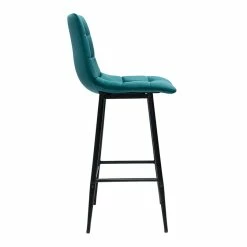 Tabourets De Bar Design En Velours Bleu Pétrole H65 Cm (lot De 2) MAXWELL -Canapé Soldes tabourets de bar design en velours bleu petrole h65 cm lot de 2 maxwell 52278 62dea570d505f 1200 675