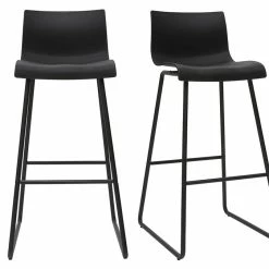 Tabourets De Bar Design Noir 76 Cm (lot De 2) ONA