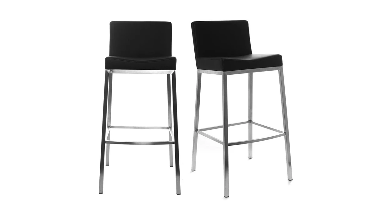 Tabourets De Bar Design Noirs 76 Cm EPSILON (lot De 2) 3 Tabourets De Bar Design Noirs 76 Cm EPSILON (lot De 2)