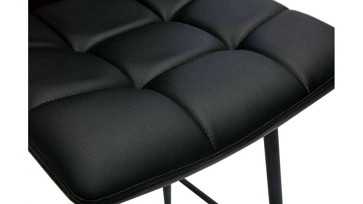 Tabourets De Bar Design Noirs H65 Cm (lot De 2) MAXWELL 8 Tabourets De Bar Design Noirs H65 Cm (lot De 2) MAXWELL – Image 6