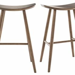 Tabourets De Bar Design Noyer H72 Cm (lot De 2) DEMORY