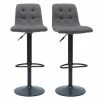 Tabourets De Bar Design Réglables Gris (lot De 2) ESCAPE