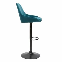 Tabourets De Bar Design Réglables Velours Bleu Pétrole (lot De 2) HOLO -Canapé Soldes tabourets de bar design reglables velours bleu petrole lot de 2 holo 48906 603fab2dab57d 1200 675