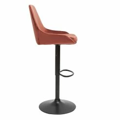 Tabourets De Bar Design Réglables Velours Rouge Tomette (lot De 2) HOLO -Canapé Soldes tabourets de bar design reglables velours rouge tomette lot de 2 holo 51852 62b9702058892 1200 675