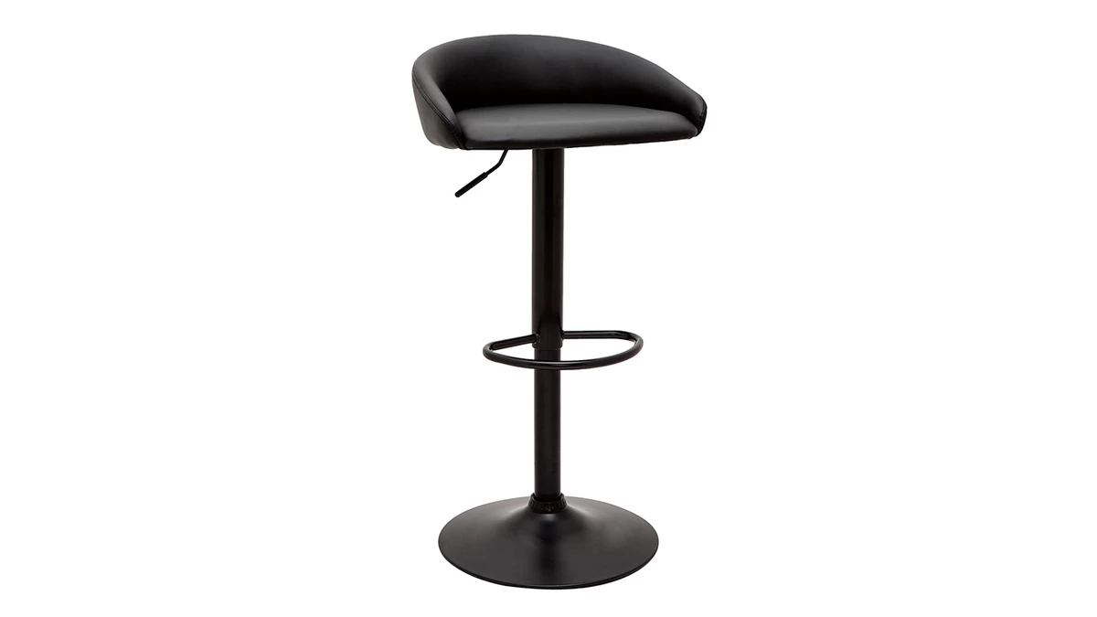 Tabourets De Bar Design Relevables Noirs (lot De 2) REYNOLD 5 Tabourets De Bar Design Relevables Noirs (lot De 2) REYNOLD – Image 3