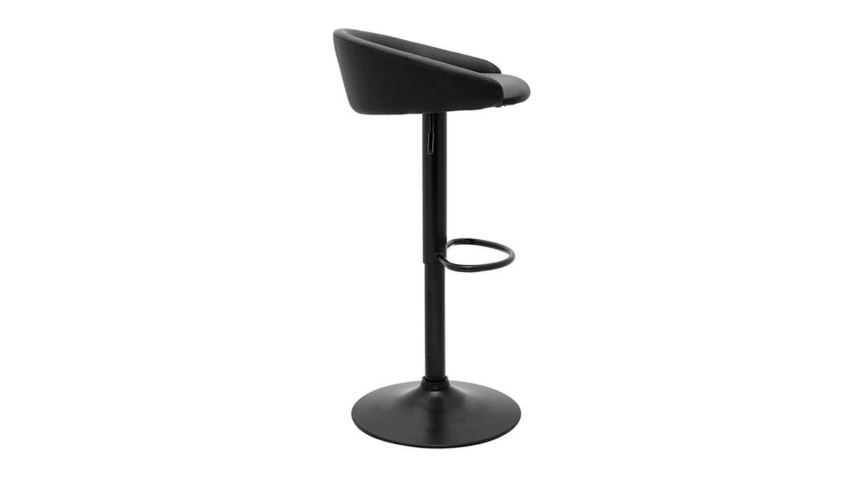 Tabourets De Bar Design Relevables Noirs (lot De 2) REYNOLD 6 Tabourets De Bar Design Relevables Noirs (lot De 2) REYNOLD – Image 4