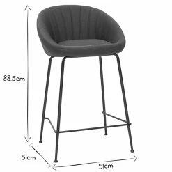 Tabourets De Bar Design Tissu Gris Foncé 65 Cm (lot De 2) SHERU -Canapé Soldes tabourets de bar design tissu gris fonce 65 cm lot de 2 sheru 47845 5f32be4892945 1200 675