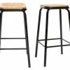 Tabourets De Bar Empilables Noir Et Bois Foncé H65 Cm (lot De 2) MEMPHIS -Canapé Soldes tabourets de bar empilables noir et bois fonce h65 cm lot de 2 memphis 41761 63b3fe877da34 1200 675
