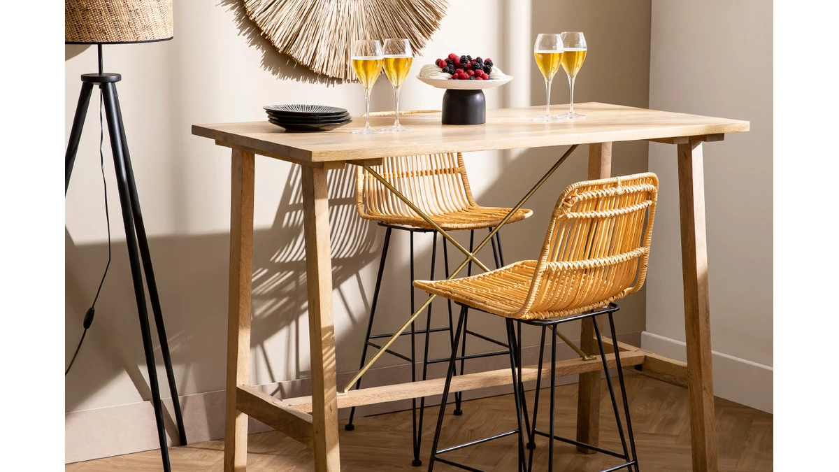 Tabourets De Bar En Rotin (lot De 2) MALACCA 10 Tabourets De Bar En Rotin (lot De 2) MALACCA – Image 8