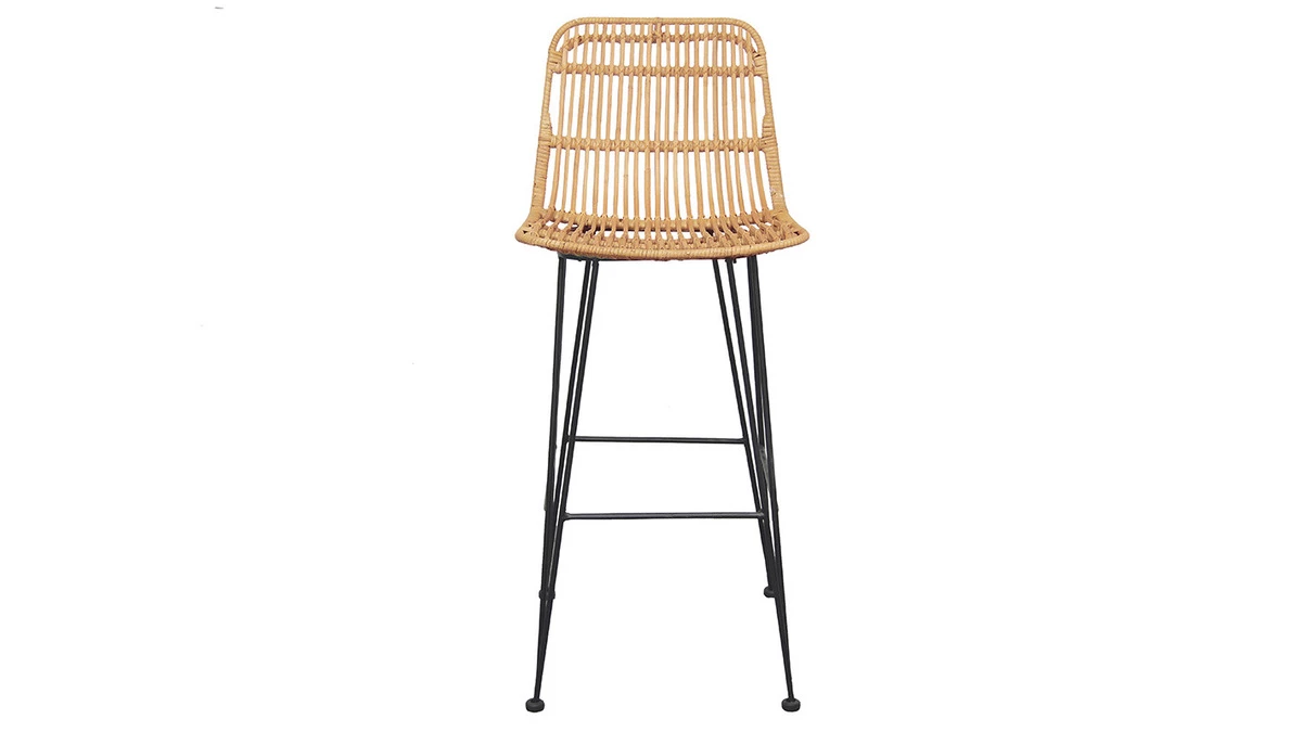 Tabourets De Bar En Rotin (lot De 2) MALACCA 4 Tabourets De Bar En Rotin (lot De 2) MALACCA – Image 2