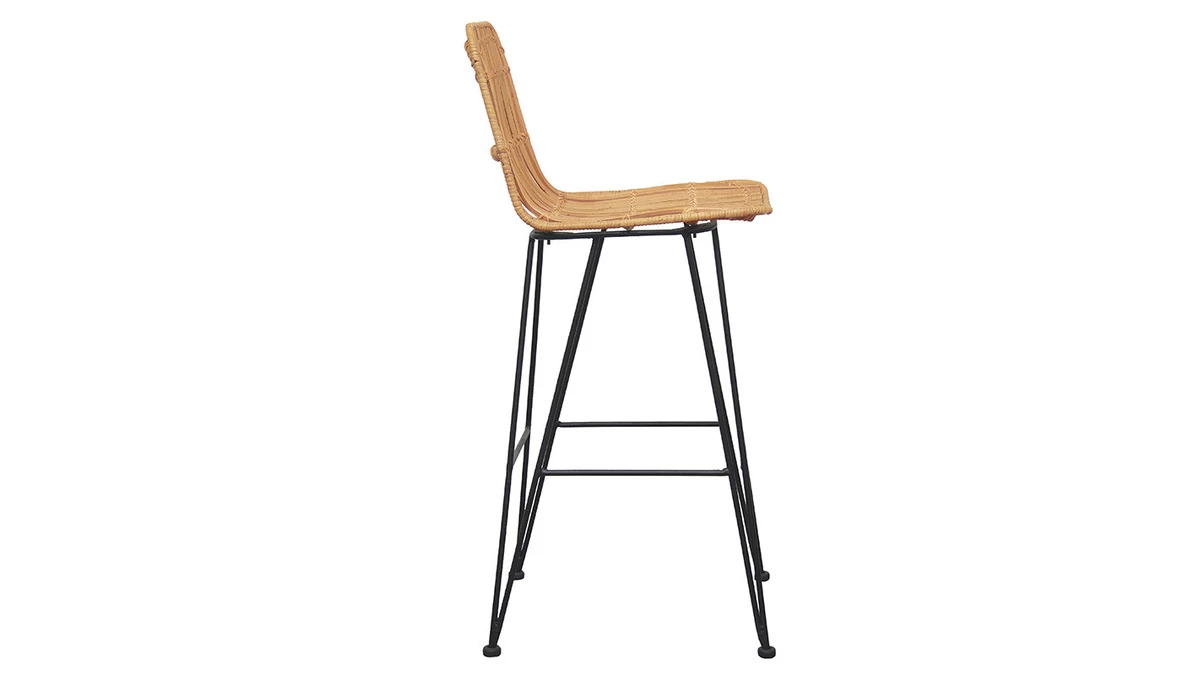 Tabourets De Bar En Rotin (lot De 2) MALACCA 6 Tabourets De Bar En Rotin (lot De 2) MALACCA – Image 4