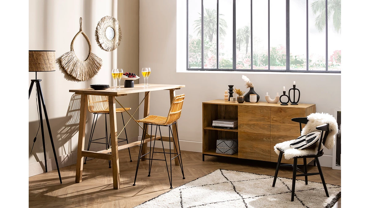 Tabourets De Bar En Rotin (lot De 2) MALACCA 9 Tabourets De Bar En Rotin (lot De 2) MALACCA – Image 7