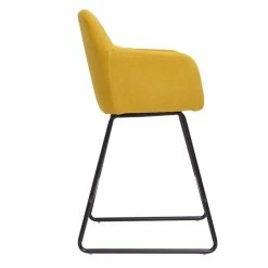 Tabourets De Bar En Tissu Effet Velours Jaune Moutarde H65 Cm (lot De 2) AMIKA -Canapé Soldes tabourets de bar en tissu effet velours jaune moutarde h65 cm lot de 2 amika 52690 63ff38649d9d3 1200 675