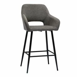 Tabourets De Bar En Tissu Effet Velours Texturé Gris Et Métal H65 Cm (lot De 2) LAURETTE -Canapé Soldes tabourets de bar en tissu effet velours texture gris et metal h65 cm lot de 2 laurette 52258 6329e12ebc2dc 1200 675