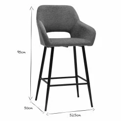 Tabourets De Bar En Tissu Effet Velours Texturé Gris Et Métal H65 Cm (lot De 2) LAURETTE -Canapé Soldes tabourets de bar en tissu effet velours texture gris et metal h65 cm lot de 2 laurette 52258 632b2708d058b 1200 675